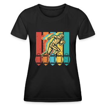 Sport de football américain vintage rétro - T-shirt sport Femme - noir - Devant - AI Model Female 172 light (172cm)