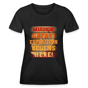 Safari Wildlife Mission Expedition Abenteuer - Frauen Funktions-T-Shirt - Schwarz - Vorne - AI Model Female 172 light (172cm)