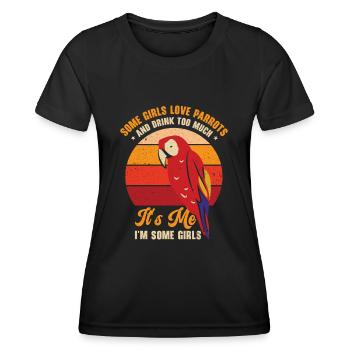 Ara Perroquet Propriétaire Filles Boire - T-shirt sport Femme - noir - Devant - AI Model Female 172 light (172cm)