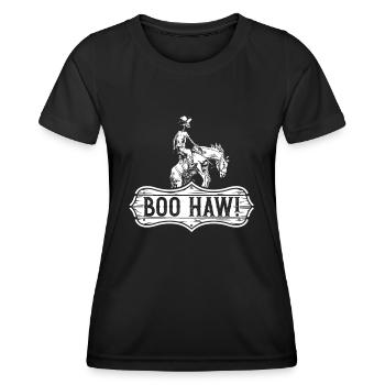Cowboy Halloween Boo Haw Western Skeleton Rider - Women's Functional T-Shirt - black - Front - AI Model Female 172 light (172cm)