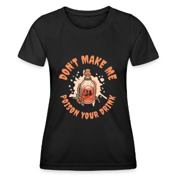 Aqua Tofana Skull Poison Crime Fan Drink Poison - Women's Functional T-Shirt - black - Front - AI Model Female 172 light (172cm)