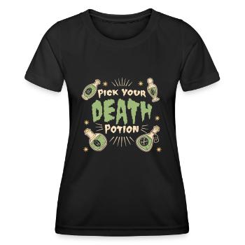 Aqua Tofana Totenkopf Trank Mystery Fan Gift - Frauen Funktions-T-Shirt - Schwarz - Vorne - AI Model Female 172 light (172cm)