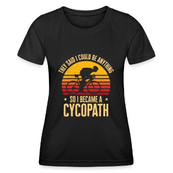 Lustige Radfahrer Radfahrer Fahrrad Fahrrad Berg - Frauen Funktions-T-Shirt - Schwarz - Vorne - AI Model Female 172 light (172cm)