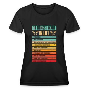 Woodworking Craftsman Woodworker Carpenter - Women's Functional T-Shirt - black - Front - AI Model Female 172 light (172cm)