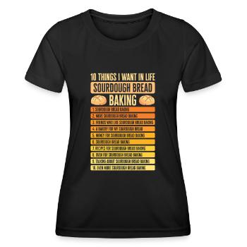 Sauerteigbrot Backen Foodie Baker Kochen - Frauen Funktions-T-Shirt - Schwarz - Vorne - AI Model Female 172 light (172cm)