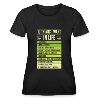 Gartenarbeit Landwirt Pflanzung Gärtner - Frauen Funktions-T-Shirt - Schwarz - Vorne - AI Model Female 172 light (172cm)