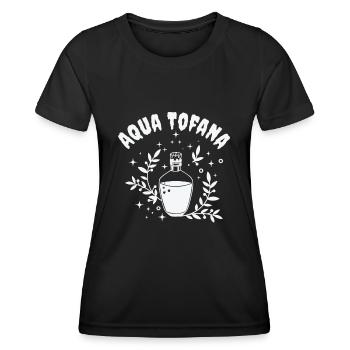 Aqua Tofana Line Art Poison Bottle Crime - T-shirt sport Femme - noir - Devant - AI Model Female 172 light (172cm)