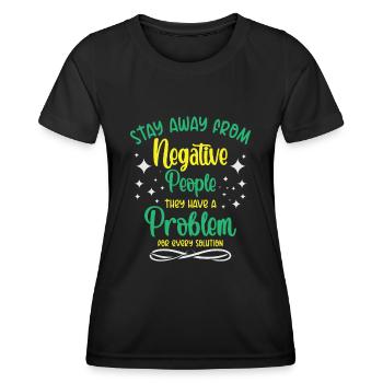 Problem Solution Critical Thinkers Positive - Women's Functional T-Shirt - black - Front - AI Model Female 172 light (172cm)