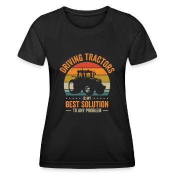 Problemlösung Traktor Landwirtschaft - Frauen Funktions-T-Shirt - Schwarz - Vorne - AI Model Female 172 light (172cm)