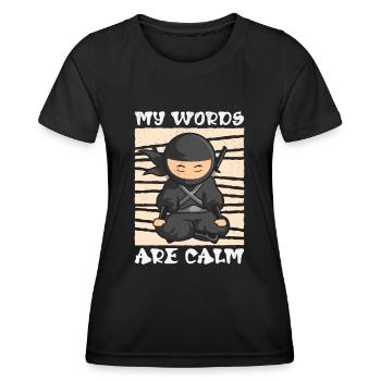 Serenity Ninja Fan Calm Yoga Lover Peaceful - Women's Functional T-Shirt - black - Front - AI Model Female 172 light (172cm)