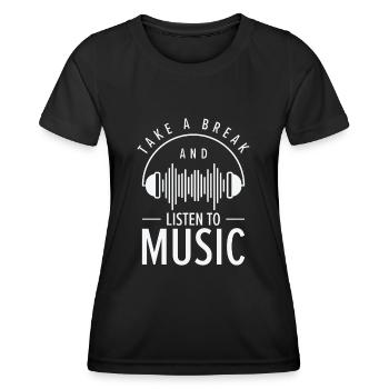 Serenity Music Lover Relaxing Break Inspirational - Women's Functional T-Shirt - black - Front - AI Model Female 172 light (172cm)