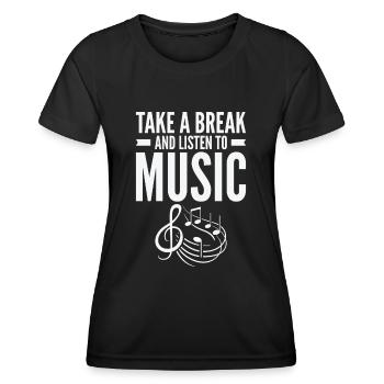 Serenity Music Lover Relaxing Break Inspirational - Women's Functional T-Shirt - black - Front - AI Model Female 172 light (172cm)