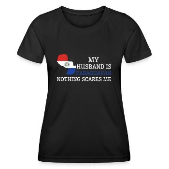 Nothing Scares Me Paraguayan Husband Paraguay - Women's Functional T-Shirt - black - Front - AI Model Female 172 light (172cm)
