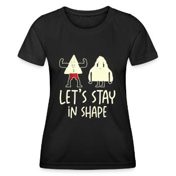 Gym Mignon Motivationnel Géométrique - T-shirt sport Femme - noir - Devant - AI Model Female 172 light (172cm)