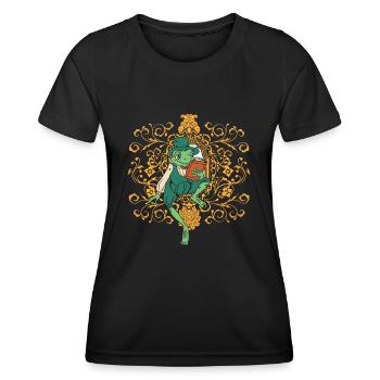Élégante maison royale Prince Crapaud Grenouille Amphibien - T-shirt sport Femme - noir - Devant - AI Model Female 172 light (172cm)