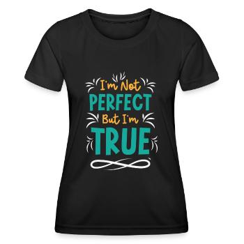 Citation inspirante Prendre soin de soi positif - T-shirt sport Femme - noir - Devant - AI Model Female 172 light (172cm)
