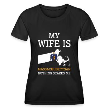 Nichts macht mir Angst Massachusettseine Frau - Frauen Funktions-T-Shirt - Schwarz - Vorne - AI Model Female 172 light (172cm)
