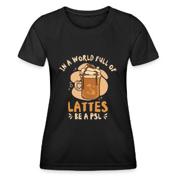Pumpkin Spice Latte Kaffee-Enthusiast Pumpkin - Frauen Funktions-T-Shirt - Schwarz - Vorne - AI Model Female 172 light (172cm)