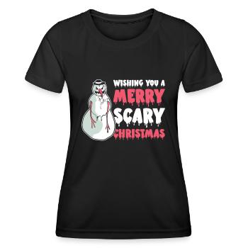 Frohe schaurige Weihnachten Halloween - Frauen Funktions-T-Shirt - Schwarz - Vorne - AI Model Female 172 light (172cm)