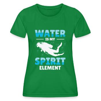 Snorkeling Water Sports Spirit Element - Women's Functional T-Shirt - kelly green - Front - AI Model Female 172 dark (172cm)