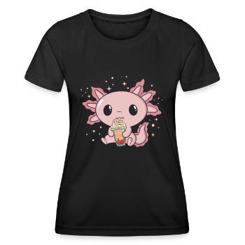 Axolotl Amateur de café Citrouille Spice Latte Axolotl - T-shirt sport Femme - noir - Devant - AI Model Female 172 light (172cm)