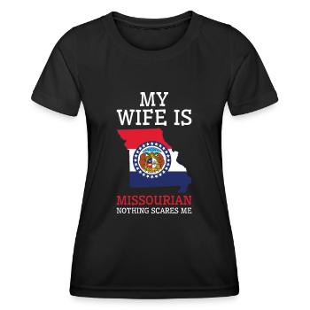 Nothing Scares Me Missourian Wife Missouri - Women's Functional T-Shirt - black - Front - AI Model Female 172 light (172cm)
