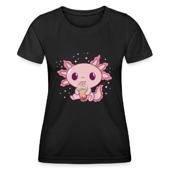 Axolotl Amateur de café Citrouille Spice Latte Axolotl - T-shirt sport Femme - noir - Devant - AI Model Female 172 light (172cm)