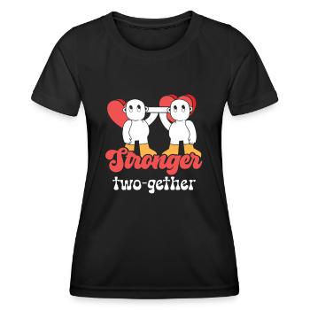 Valentines Couple Stronger Together Lifetime - Women's Functional T-Shirt - black - Front - AI Model Female 172 light (172cm)
