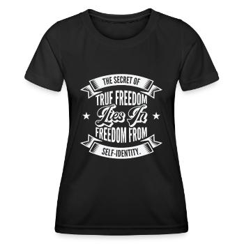 Motivational Freedom Self-care Inspiring Motivator - Women's Functional T-Shirt - black - Front - AI Model Female 172 light (172cm)