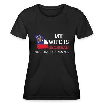 Rien ne me fait peur femme géorgienne Georgia - T-shirt sport Femme - noir - Devant - AI Model Female 172 light (172cm)