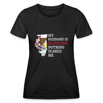 Nichts macht mir Angst Illinoisan Husband Illinois - Frauen Funktions-T-Shirt - Schwarz - Vorne - AI Model Female 172 light (172cm)