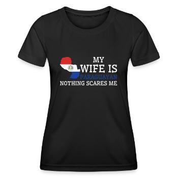 Nothing Scares Me Paraguayan Wife Paraguay - Women's Functional T-Shirt - black - Front - AI Model Female 172 light (172cm)