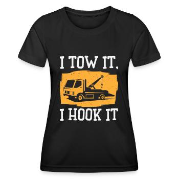 Abschleppwagenfahrer Geschickter Trucker - Frauen Funktions-T-Shirt - Schwarz - Vorne - AI Model Female 172 light (172cm)