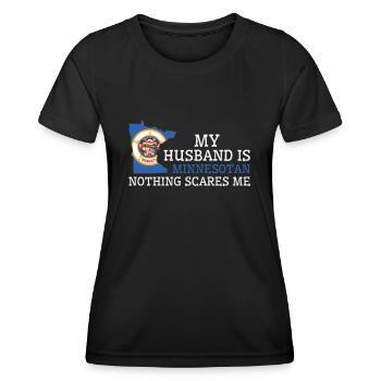 Titre à écouter : Nichts macht mir Angst - T-shirt sport Femme - noir - Devant - AI Model Female 172 light (172cm)