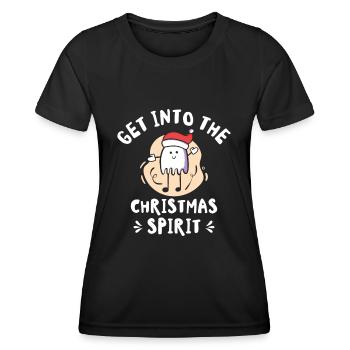 Christmas Cute Ghost Halloween Christmas Spirit - Women's Functional T-Shirt - black - Front - AI Model Female 172 light (172cm)