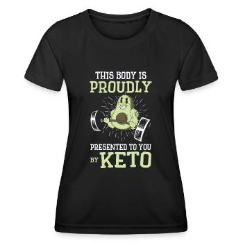Keto Diet Workout Nutritionniste Avocat - T-shirt sport Femme - noir - Devant - AI Model Female 172 light (172cm)