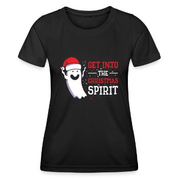 Christmas Cute Ghost Halloween Christmas Spirit - Women's Functional T-Shirt - black - Front - AI Model Female 172 light (172cm)