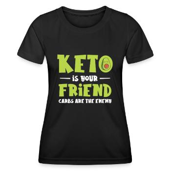 Keto Diet Nutritionniste Avocat Fruit - T-shirt sport Femme - noir - Devant - AI Model Female 172 light (172cm)