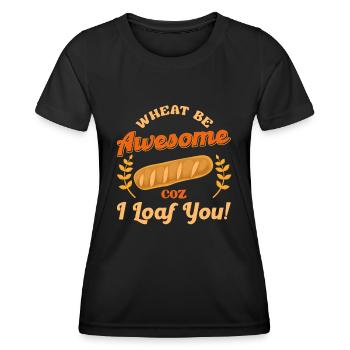 Pain Cuisson Boulangerie Pâtisserie Pain Pain Boulanger - T-shirt sport Femme - noir - Devant - AI Model Female 172 light (172cm)