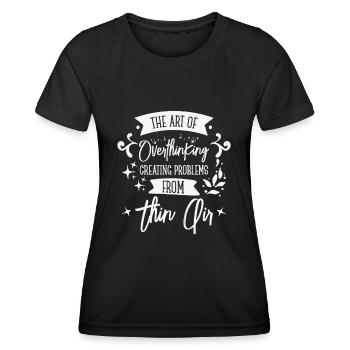 Überdenken von Vintage-Typografie Überanalysieren - Frauen Funktions-T-Shirt - Schwarz - Vorne - AI Model Female 172 light (172cm)