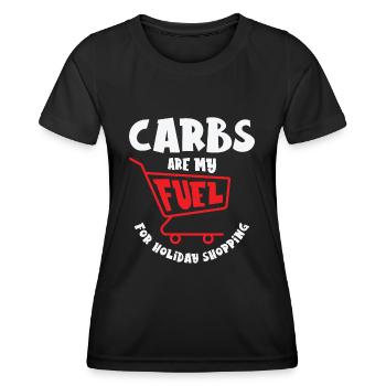 Christmas Shopping Food Lover Carbs Holiday - Women's Functional T-Shirt - black - Front - AI Model Female 172 light (172cm)