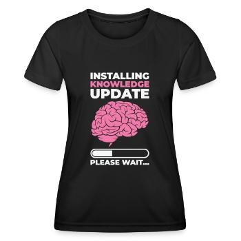 Installieren von Knowledge Update Student Brain - Frauen Funktions-T-Shirt - Schwarz - Vorne - AI Model Female 172 light (172cm)