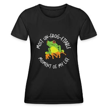 Red Eyed Tree Frog Cute Rainforest Amphibian - Women's Functional T-Shirt - black - Front - AI Model Female 172 light (172cm)