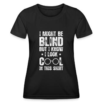 Braille-Schrift Blinde Blindheit Bewusstsein - Frauen Funktions-T-Shirt - Schwarz - Vorne - AI Model Female 172 light (172cm)