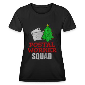 Postal Worker Squad Ugly Christmas Design Santa - Women's Functional T-Shirt - black - Front - AI Model Female 172 light (172cm)