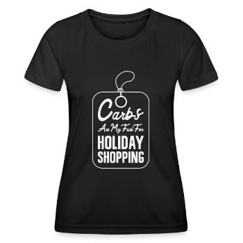 Christmas Shopping Food Lover Carbs Holiday - Women's Functional T-Shirt - black - Front - AI Model Female 172 light (172cm)