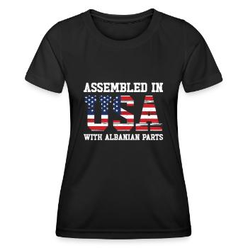 Born Albanian Albania American USA Citizenship - Women's Functional T-Shirt - black - Front - AI Model Female 172 light (172cm)