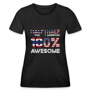 Geboren Thai Thailand Amerikanisch USA - Frauen Funktions-T-Shirt - Schwarz - Vorne - AI Model Female 172 light (172cm)