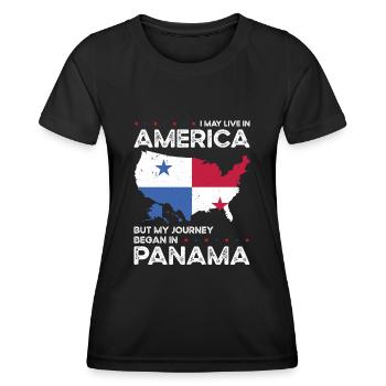 Geboren in Panama Panamaer Amerikaner USA - Frauen Funktions-T-Shirt - Schwarz - Vorne - AI Model Female 172 light (172cm)