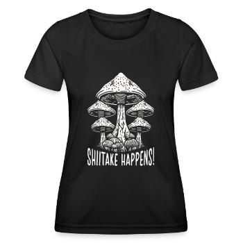Shiitake Pilz Wald Pilz Shiitake Moral Vegan Umami - Frauen Funktions-T-Shirt - Schwarz - Vorne - AI Model Female 172 light (172cm)